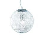 Suspension MAPAMAX D30 verre clair et fil d'aluminium