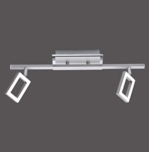 Rampe ruban LED 2 spots nickel satiné et chrome