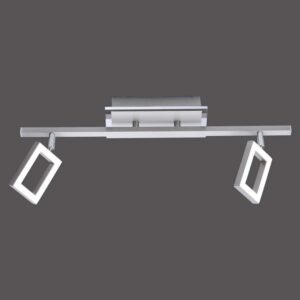Rampe ruban LED 2 spots nickel satiné et chrome