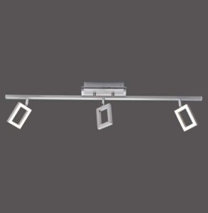 Rampe ruban LED 3 spots nickel satiné et chrome