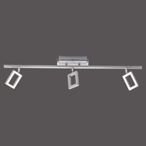 Rampe ruban LED 3 spots nickel satiné et chrome