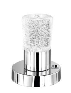 Lampe LED chrome diffuseur acrylique bullé