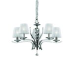 Lustre verre et cristal avec abat-jour