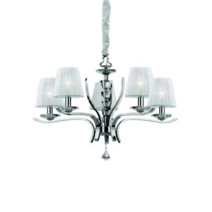 Lustre verre et cristal avec abat-jour