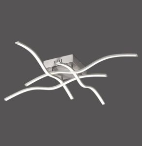 Plafonnier LED nickel/acrylique