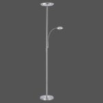 Lampadaire LED nickel avec liseuse