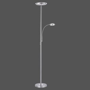 Lampadaire LED nickel avec liseuse