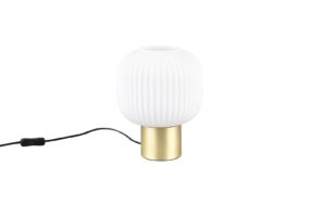 Lampe métal noir/doré verre opale