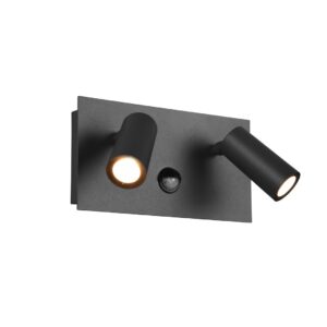 Applique extérieure 2 spots LED à détection anthracite