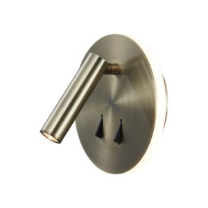 Applique liseuse LED double métal patiné