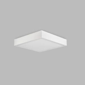 Plafonnier carré LED métal blanc