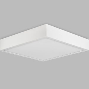 Plafonnier carré LED métal blanc