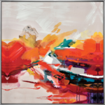 Toile peinte encadrée 80x80