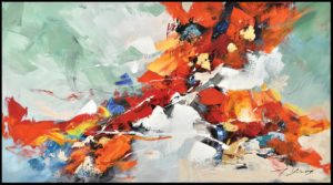 Toile peinte encadrée 180x100