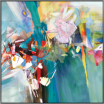 Toile peinte encadrée 80x80