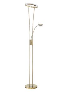 Lampadaire LED avec liseuse décor bronze