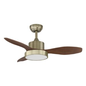 Ventilateur à pales finition bois foncé/bronze