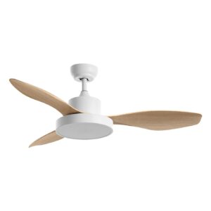 Ventilateur à pales finition bois clair/blanc