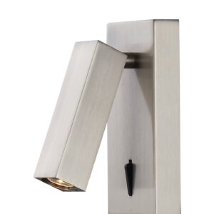 Applique liseuse LED métal nickel