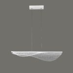 Suspension LED métal blanc acrylique décoré