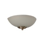 Applique laiton massif bruni et verrerie opale