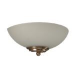 Applique laiton massif bruni et verrerie opale