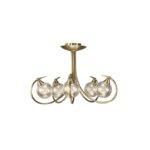 Lustre 5 lumières laiton massif bruni