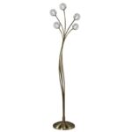 Lampadaire 5 lumières laiton massif bruni