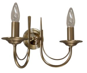 Applique CHATELET 2 lumières laiton massif bruni