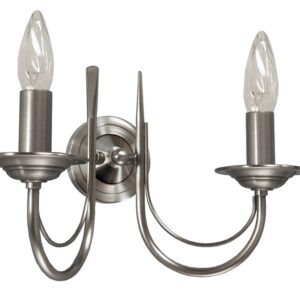 Applique CHATELET 2 lumières laiton massif nickel