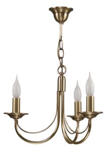 Lustre CHATELET 3 lumières laiton massif bruni