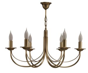 Lustre CHATELET 6 lumières laiton massif bruni