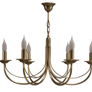 Lustre CHATELET 6 lumières laiton massif bruni
