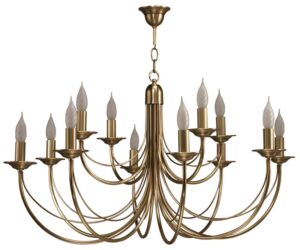 Lustre CHATELET 12 lumières laiton massif bruni