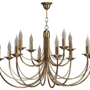 Lustre CHATELET 12 lumières laiton massif bruni