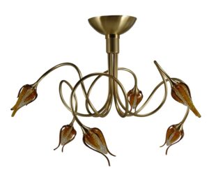 Lustre MUMBAI 6 lumières laiton massif bruni