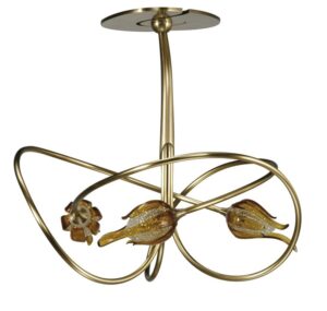 Lustre NIOBE 3 lumières laiton massif bruni