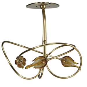 Lustre NIOBE 3 lumières laiton massif bruni