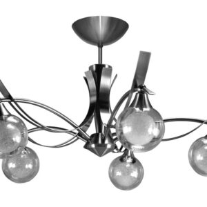 Lustre ORIYA 5 lumières laiton massif nickel