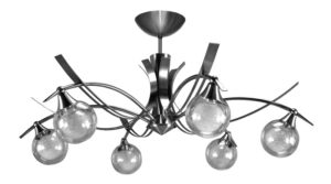 Lustre ORIYA 6 lumières laiton massif nickel
