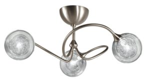 Plafonnier VESUVE 3 lumières laiton massif nickel