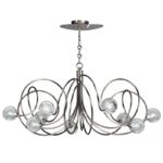 Lustre 9 lumières laiton massif nickelé