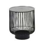 Guéridon métal noir aluminium argenté 41x46 cm