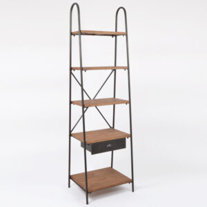 Etagère à tiroir en fer et bois de sapin