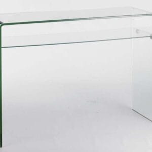 Console double plateau verre transparent 80x30 H78