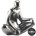 Statue céramique platine Ht 37 cm