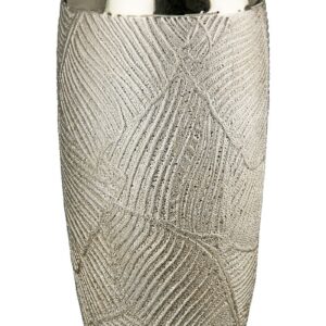 Vase céramique décor doré et champagne Ht 23 cm