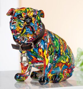 Chien résine carlin pop art