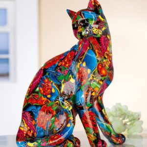 Chat résine pop art