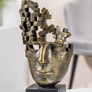 Sculpture visage homme couleur bronze